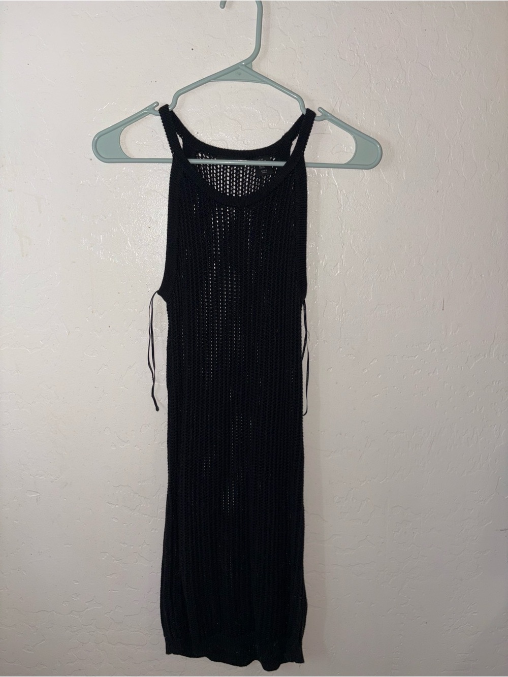Tahari Black Crochet Tank Cover-Up Dress